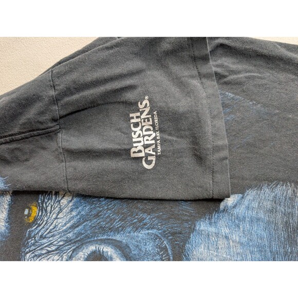 Vintage Busch Gardens Mega Print Gorilla Shirt Mens XL - XXL Black Extinction - Picture 4 of 6